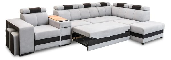 Narożnik ATOM 365 x 210 cm, funkcja relax, spanie, pojemnik, barek,USB