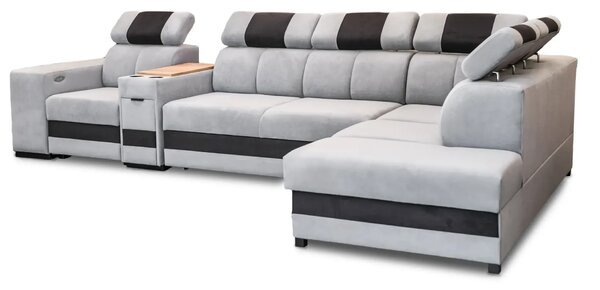 Narożnik ATOM 365 x 210 cm, funkcja relax, spanie, pojemnik, barek,USB