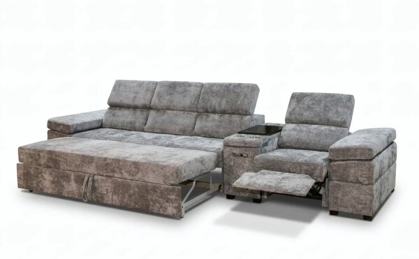 Kanapa Infinity III 4-osobowa z funkcją spania, relax i barkiem, Premium