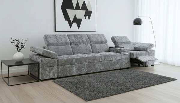 Kanapa Infinity III 4-osobowa z funkcją spania, relax i barkiem, Premium