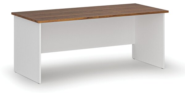 Biurko PRIMO WHITE, 180x80 cm, biały/orzech