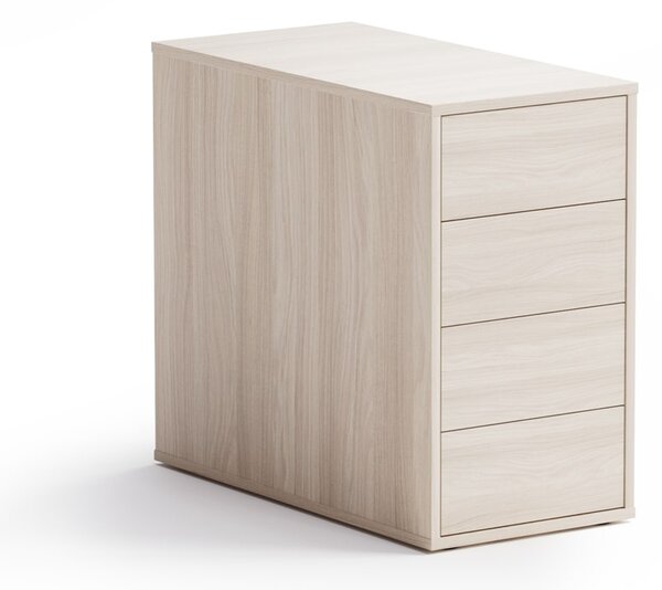 Kontener biurowy BLOCK, 400 x 800 x 710 mm, 4 szuflady, dąb naturalny