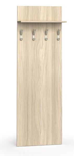 Garderoba z wieszakami PRIMO WOOD, 4 haczyki, półka, tekstura drewna pionowa, dąb naturalny