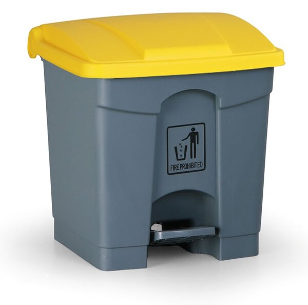 Uniwersalny kosz na śmieci do segregacji z pedałem, 30 l, 350 x 400 x 340 mm, żółty