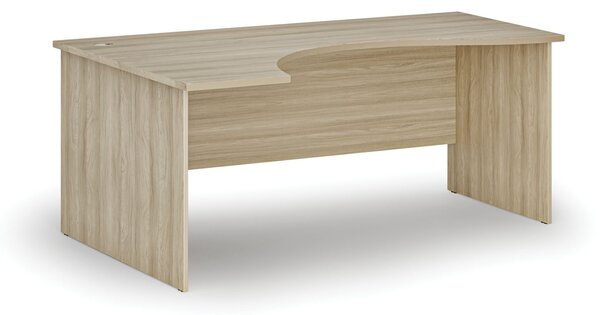 Ergonomiczne biurko PRIMO WOOD, 180x120 cm, lewe, dąb naturalny