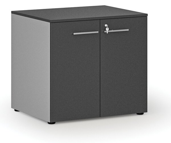 Szafa biurowa z drzwiami PRIMO GRAY, 800 x 640 x 735 mm, szary/grafit