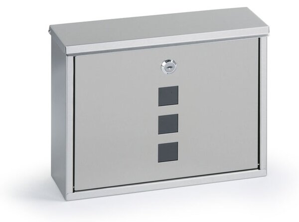 Skrzynka pocztowa na listy, 250 x 305 x 96 mm, ze stali nierdzewnej