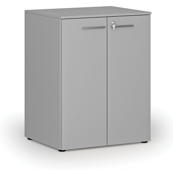 Szafa biurowa z drzwiami PRIMO GRAY, 2 półki, 800 x 640 x 1027 mm, szary