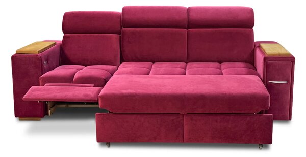 Sofa Cleo I Relax z Barkiem, port USB, półka, barek, funkcja spania