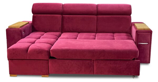 Sofa Cleo I Relax z Barkiem, port USB, półka, barek, funkcja spania