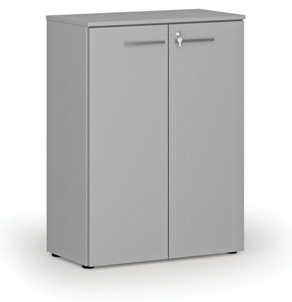 Szafa biurowa z drzwiami PRIMO GRAY, 800 x 420 x 1087 mm, szary