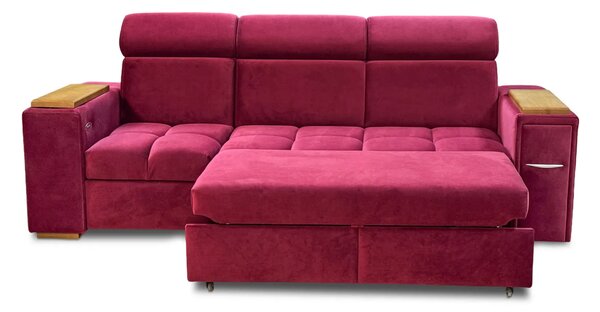 Sofa Cleo I Relax z Barkiem, port USB, półka, barek, funkcja spania