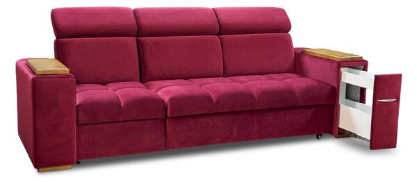 Sofa Cleo I Relax z Barkiem, port USB, półka, barek, funkcja spania