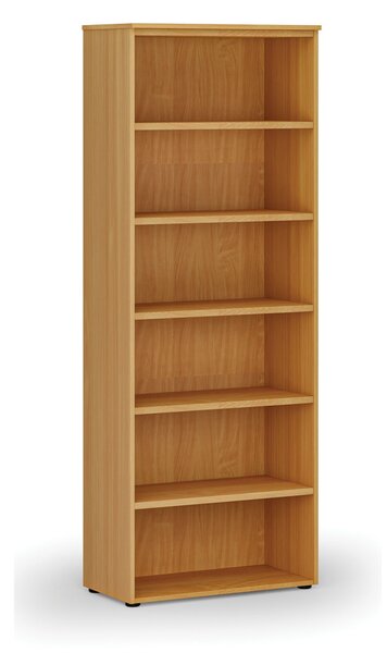 Regał biurowy PRIMO WOOD, 800 x 420 x 2128 mm, buk