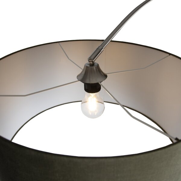Lampa podłogowa stalowa z ciemnozielonym kloszem 50 cm - XXL