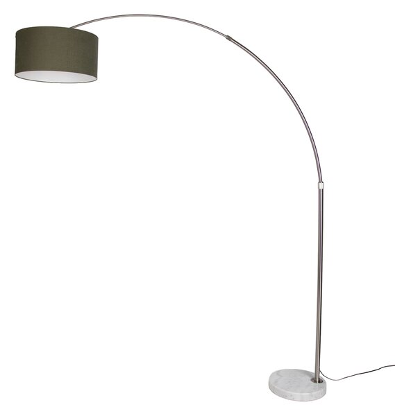 Lampa podłogowa stalowa z ciemnozielonym kloszem 50 cm - XXL