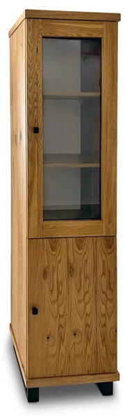 Witryna Karmel 55 cm lite drewno + elementy fornirowane