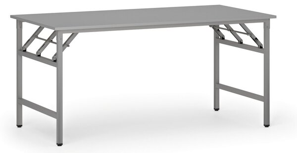 Stół konferencyjny FAST READY, 160x80 cm, szaro-srebrna podstawa, szary