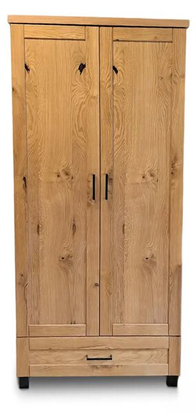 Szafa Karmel 90 cm lite drewno + elementy fornirowane