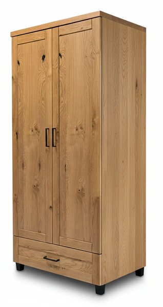 Szafa Karmel 90 cm lite drewno + elementy fornirowane