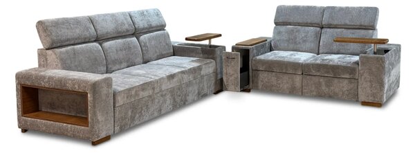Zestaw Lago Kanapa 3-osobowa z funkcją spania i 2-osobowa z relax