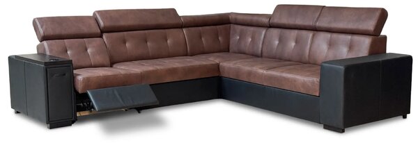 Narożnik Tulum XIX 260/300 cm skóra naturalna, relax, spanie, barek, pojemnik