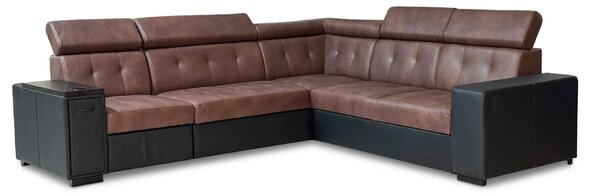 Narożnik Tulum XIX 260/300 cm skóra naturalna, relax, spanie, barek, pojemnik