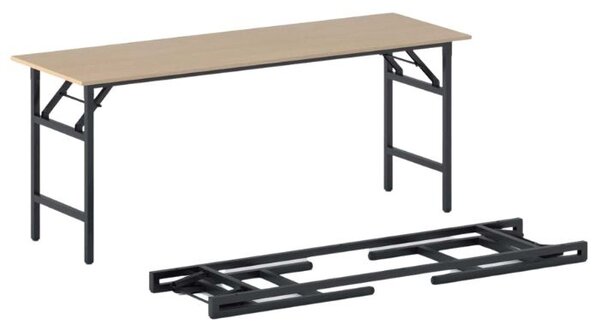 Stół konferencyjny FAST READY, 170x50 cm, czarna podstawa, buk