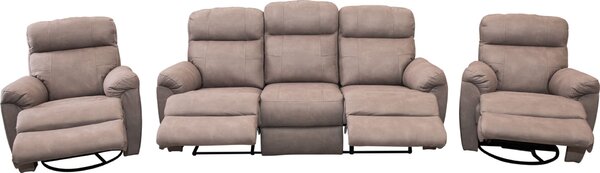 Skórzany komplet wypoczynkowy Monaco 3+1+1: 3 os sofa + 2 x fotele 4x RELAX manualny