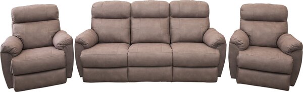 Skórzany komplet wypoczynkowy Monaco 3+1+1: 3 os sofa + 2 x fotele 4x RELAX manualny