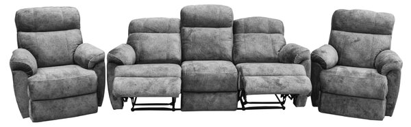 Skórzany komplet wypoczynkowy Monaco 3+1+1: 3 os sofa + 2 x fotele 4x RELAX manualny