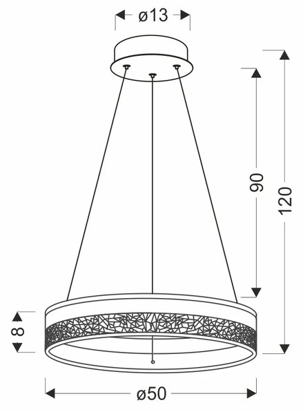 Złota lampa wisząca w stylu glamour - 3X M099 P8-M98