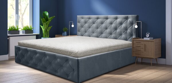 Łóżko G PIK KARO 140/200 cm tapicerowane z kryształki w Stylu Glamour