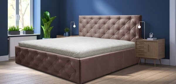 Łóżko G PIK KARO 140/200 cm tapicerowane z kryształki w Stylu Glamour
