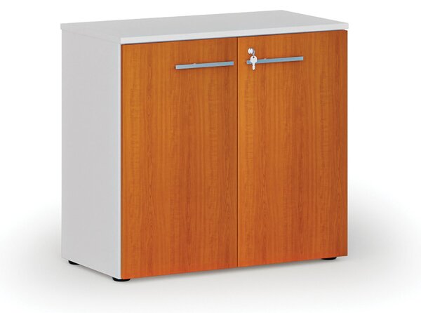 Szafa biurowa z drzwiami PRIMO WHITE, 800 x 420 x 740 mm, biały/wiśnia