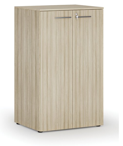 Szafa biurowa z drzwiami PRIMO WOOD, 3 półki, 800 x 640 x 1335 mm, dąb naturalny