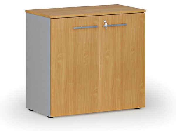 Szafa biurowa z drzwiami PRIMO GRAY, 800 x 420 x 740 mm, szary/buk