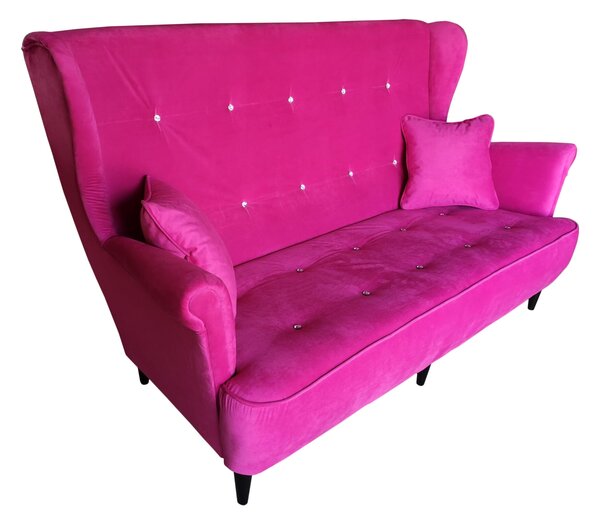 SOFA 3 osobowa LUDWIK stylizowana z kryształkami