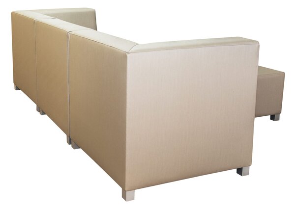 Sofa modułowa ogrodowa RIGGA, stolik + 2 pufy, wodoodporna tkanina
