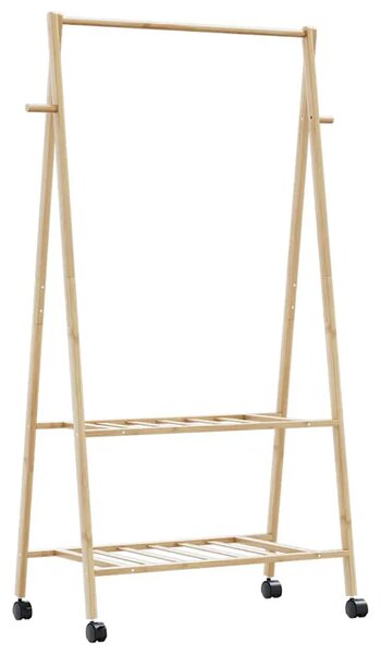 Wieszak na ubrania z półkami i kółkami 96cm B7-M29