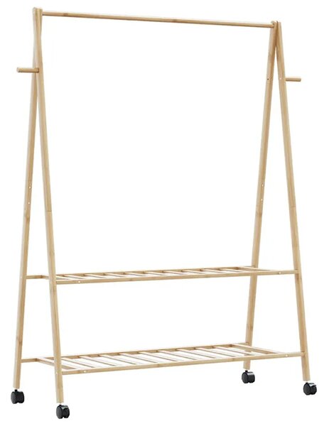 Wieszak na ubrania stojący z półkami i kółkami 132cm M0-D54