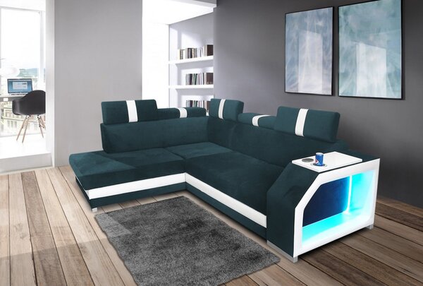 Narożnik LOGO II 200/270 cm, podświetlenie LED, funkcją spania, ruchome zagłówki