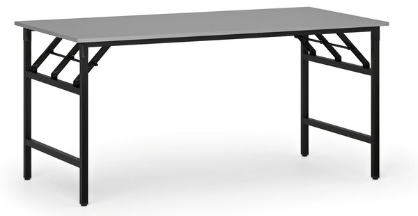 Stół konferencyjny FAST READY, 160x80 cm, czarna podstawa, szary