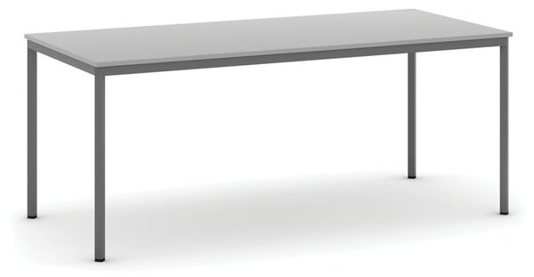 Stół jadalniany, 180x80 cm, ciemnoszara podstawa, szary