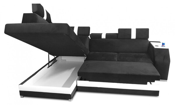 Narożnik LOGO II 200/270 cm, podświetlenie LED, funkcją spania, ruchome zagłówki