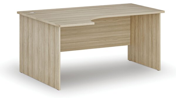 Narożne biurko PRIMO WOOD, 160x120 cm, lewe, dąb naturalny
