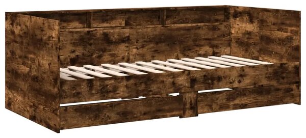 Łóżko z regałem i szufladami 90x200 cm wędzony dąb D1-Z33