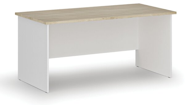 Biurko PRIMO WHITE, 160x80 cm, biały/dąb naturalny