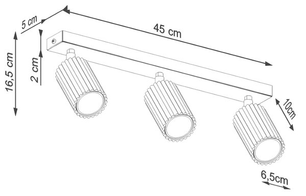 Loftowa czarna lampa sufitowa - D307 F0-B54