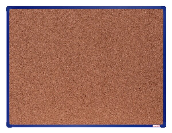 Tablica korkowa BoardOK w ramie aluminiowej, 1200 x 900 mm, niebieska rama